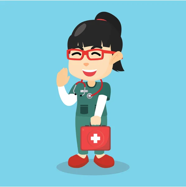 Chica usando uniforme de enfermera — Vector de stock