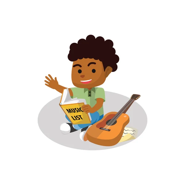 Bom menino aprendendo música —  Vetores de Stock