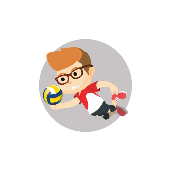 Chico voleibol jugador — Vector de stock