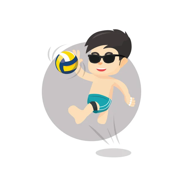 Beach volley labda játékos — Stock Vector