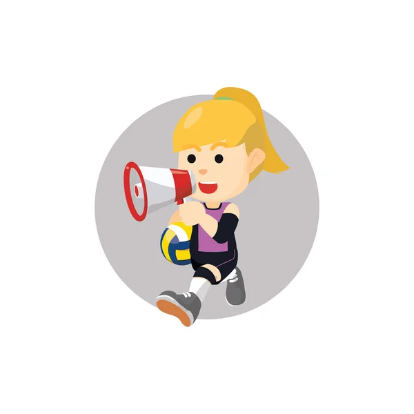 Meisje kondigen volleybal — Stockvector