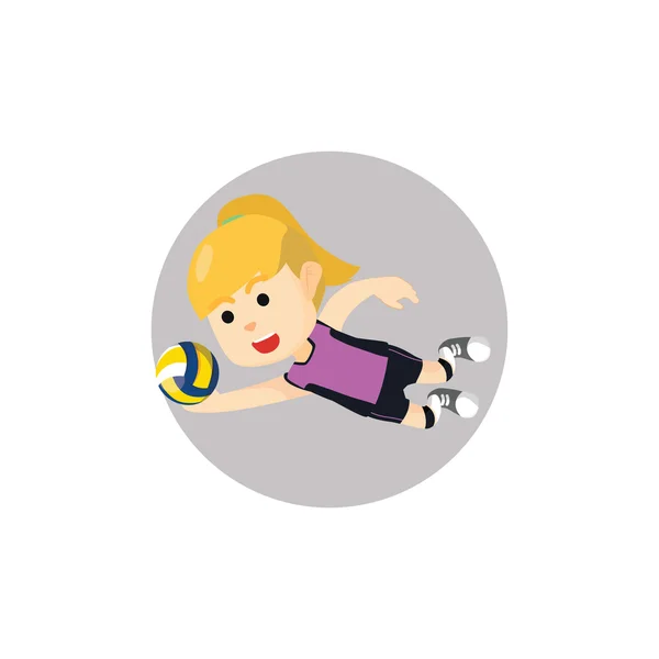 Flicka spela volleyboll — Stock vektor