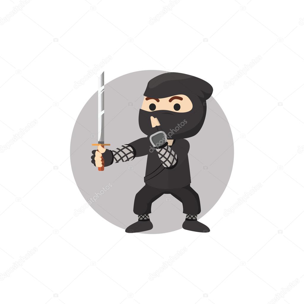 Ninja boy illustration .eps flat vector illustration
