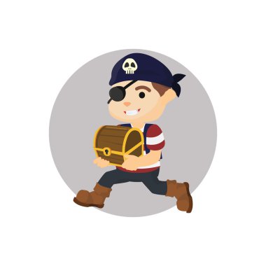 Hazine holding korsan kostüm kullanarak çocuk