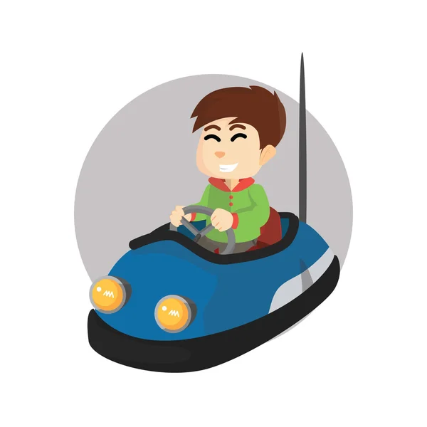 Boy using bumper car — Stock Vector