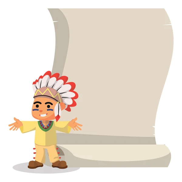 Indien garçon montrant papier — Image vectorielle