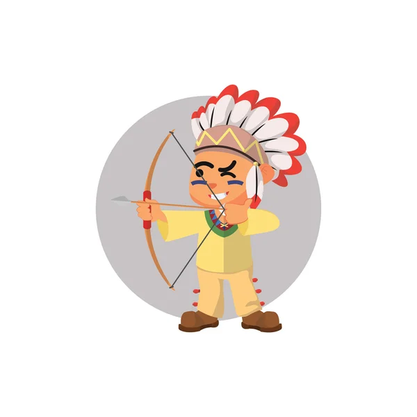 Індійська хлопчик, використовуючи стрільба з лука — стоковий вектор