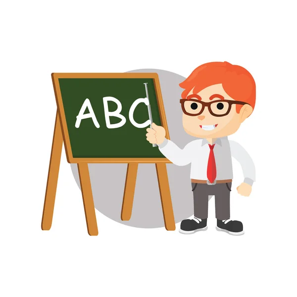 Garçon utilisant enseignant costume enseignement abc — Image vectorielle