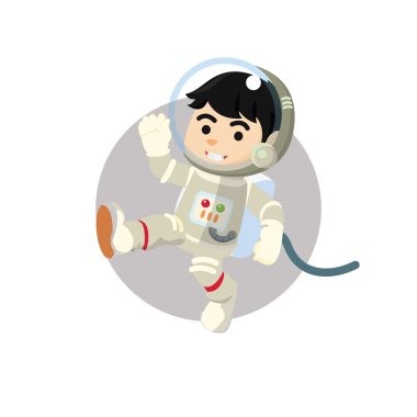 Astronot çocuk sallanan el 