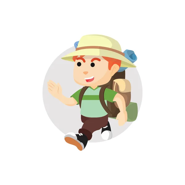 Boy using traveler custom — Stock Vector