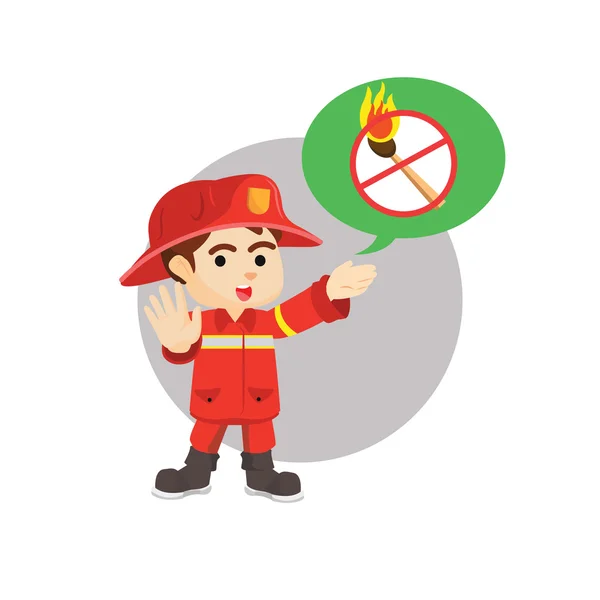Brandman ge tecken för varning — Stock vektor