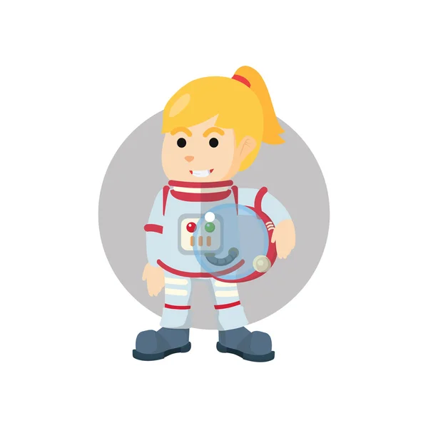 Astronauta chica ilustración — Vector de stock