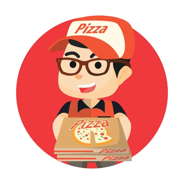 Pizza levering cirkel — Stockvector