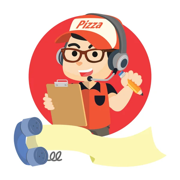 Pizza müşteri hizmetleri — Stok Vektör