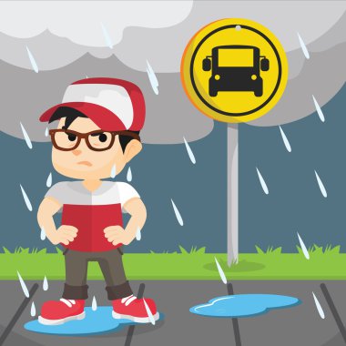 Çocuk otobüs beklerken rahatsız