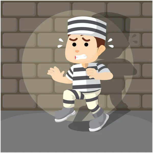 Caught convict to run away — Stock Vector