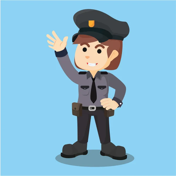 Policier femmes agent dessin animé illustration — Image vectorielle