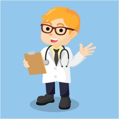 Doktor halat çizgi film illüstrasyon