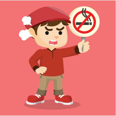 Hiç Sigara İçilmez işareti tutan çocuk
