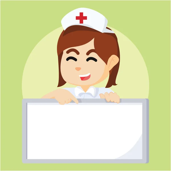 Nurse holding sign — Stock Vector