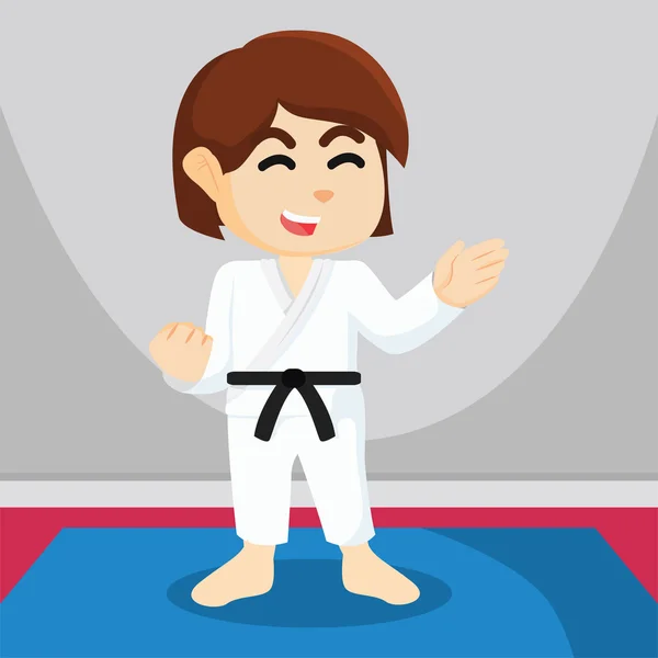 Karate chica ilustración diseño — Archivo Imágenes Vectoriales