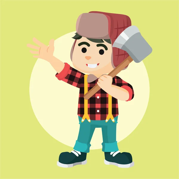 Lumberjack boy  illustration design — Stock Vector