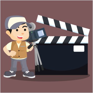 bir bot film kameraman işareti ile
