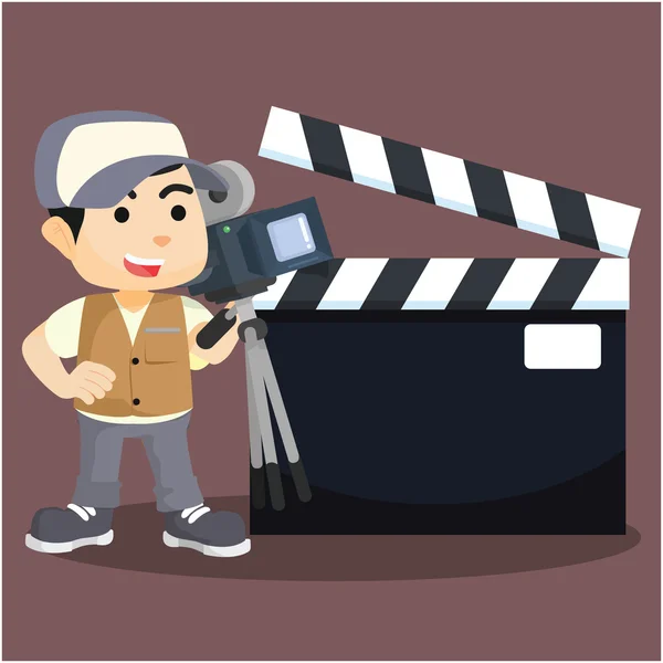 Egy bot film operatőr-jel — Stock Vector