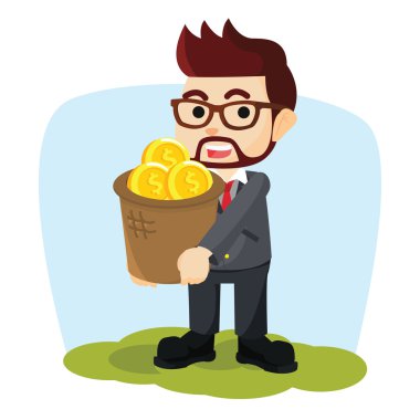 bir sepet para tutan adamlar