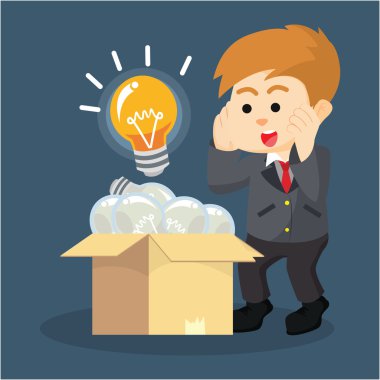 İşadamları parlayan ampul bul