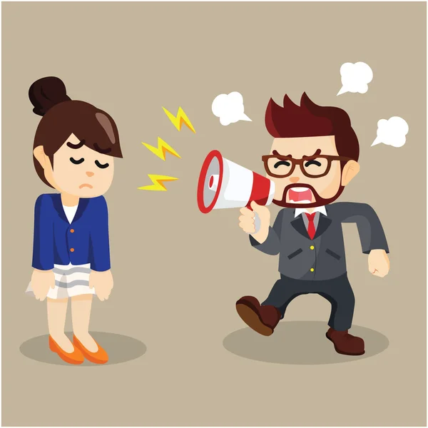 Angry at employee — Stock Vector