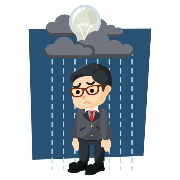 Boy with raining bulb — Stock Vector