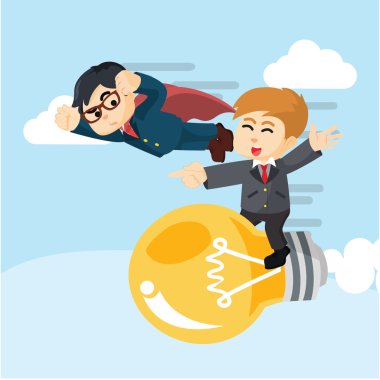 Yarış süper kahraman ampul işverenlerle birlikte uçmak