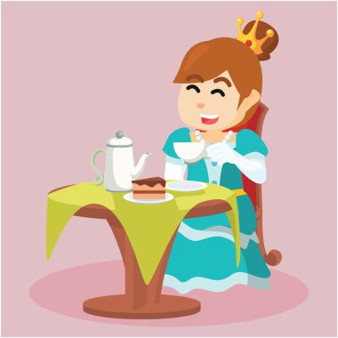 Prenses çay içme ve pasta yemeye