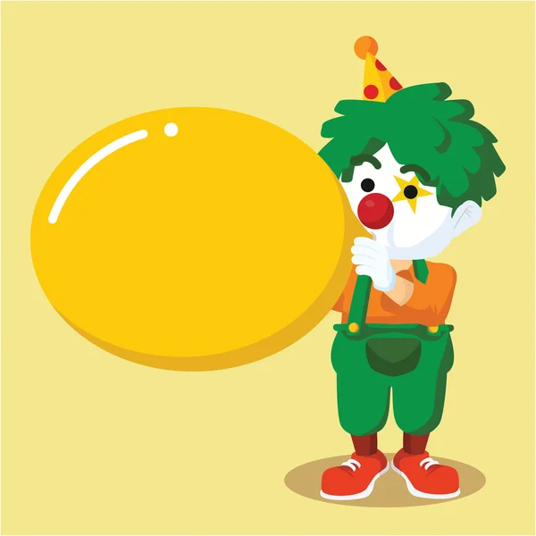 Clown soufflant gros ballon — Image vectorielle