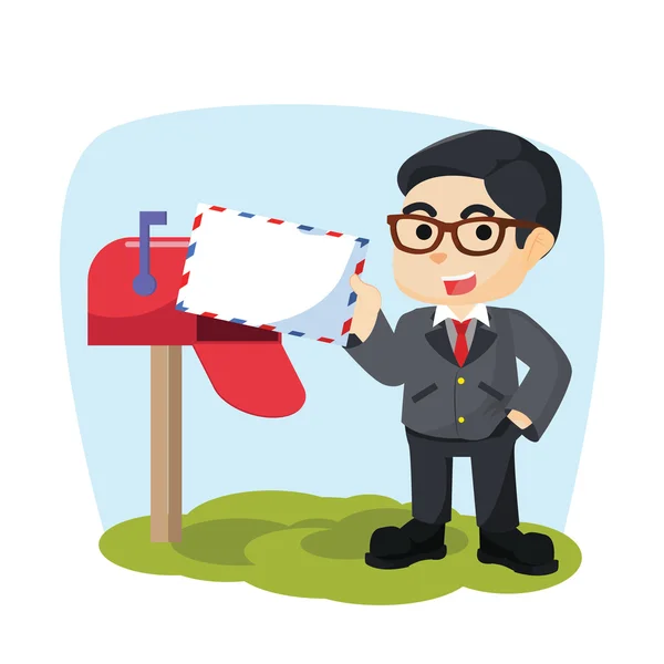 Бизнесмен, получающий почту — стоковый вектор
