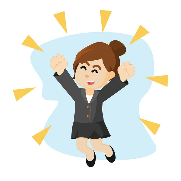 Femme d'affaires faisant saut heureux — Image vectorielle