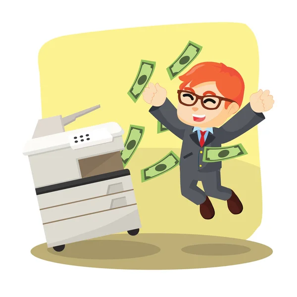 Businessman successfully copying money — Stock Vector