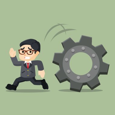 işadamı dev dişli takip koştu