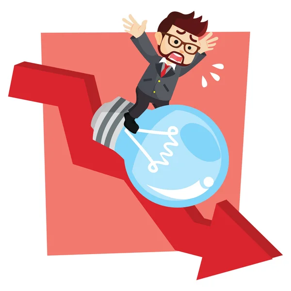 Businessman no idea falling graphic — Stock Vector