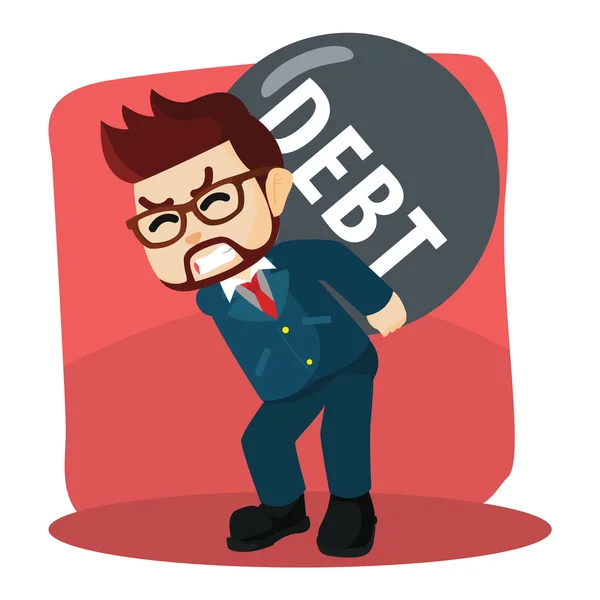 Podnikatel, nesoucí svůj dluh — Stockový vektor