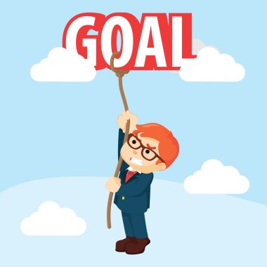 Tırmanma hedefe çalışan iş adam