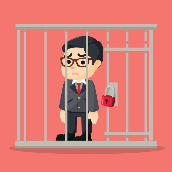 Un homme d'affaires emprisonné — Image vectorielle