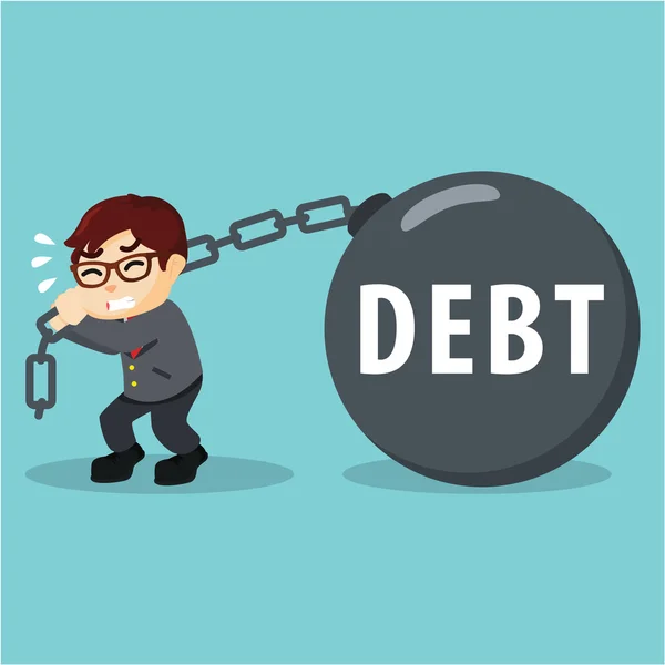 Obchodní muž vytáhl svůj dluh — Stockový vektor