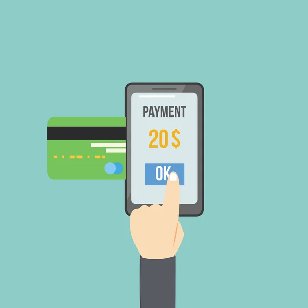 Mobilne płatności kartą kredytową — Wektor stockowy