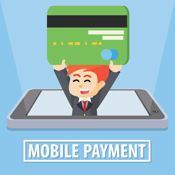 Mobilne płatności kartą kredytową duże — Wektor stockowy