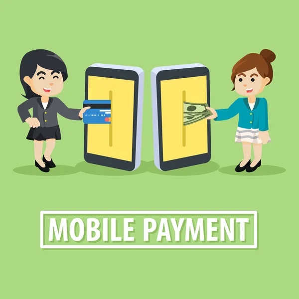 Mobilne płatności za pomocą smartfona — Wektor stockowy