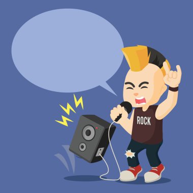 Rocker çığlık belirtme çizgisi ile
