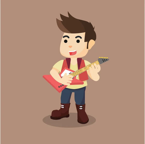 Un homme rocker avec guitare — Image vectorielle