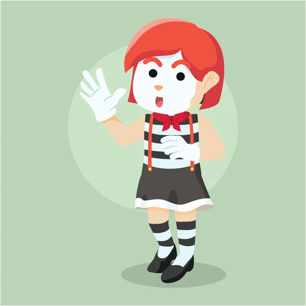 Girl pantomime illustration character — Stock Vector